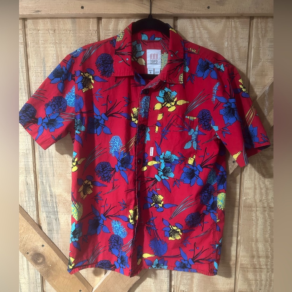 Topo Designs Red Floral Men's Shirt